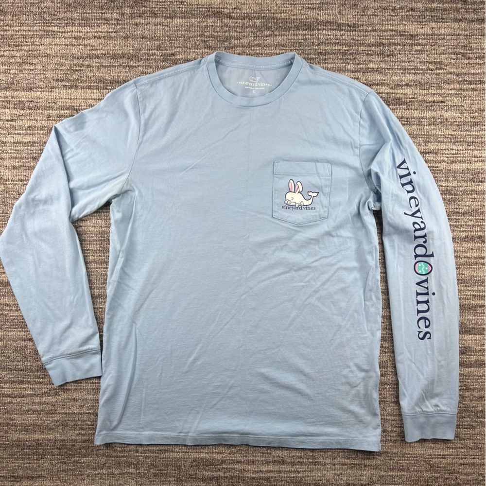 Vineyard Vines Men Long Sleeve Easter Whale T-Shirt Small - Picture 2 of 9